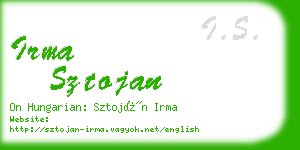 irma sztojan business card